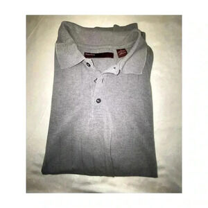 Mens Vintage Perry Ellis Gray Polo